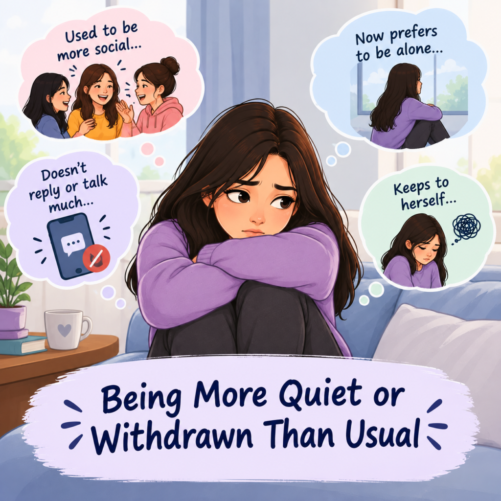 being more quiet or withdrawn than usual heal your emotions